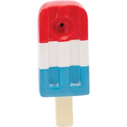 3.5" Red White & Blue Popsicle Ceramic Pipe - Wacky Bowlz [CP104]